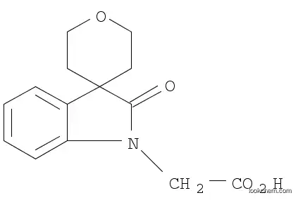 Molecular Structure of 880079-26-5 (Spiro[3H-indole-3,4'-[4H]pyran]-1(2H)-acetic acid, 2',3',5',6'-tetrahydro-2-oxo-)